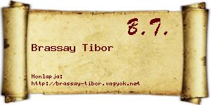 Brassay Tibor névjegykártya